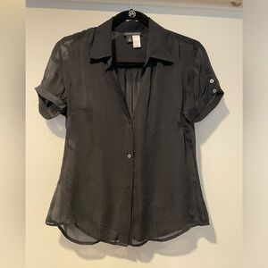 Banana Republic Black Sheer Blouse